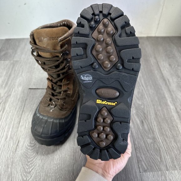 LaCrosse Leather Insulated Thermolite Winter Boots Men 6 Brown